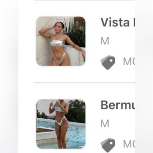 Bermuda Dune Bikini Set Metallic Silver WhiteFox Botique